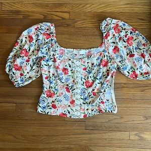 Astr puff sleeve top